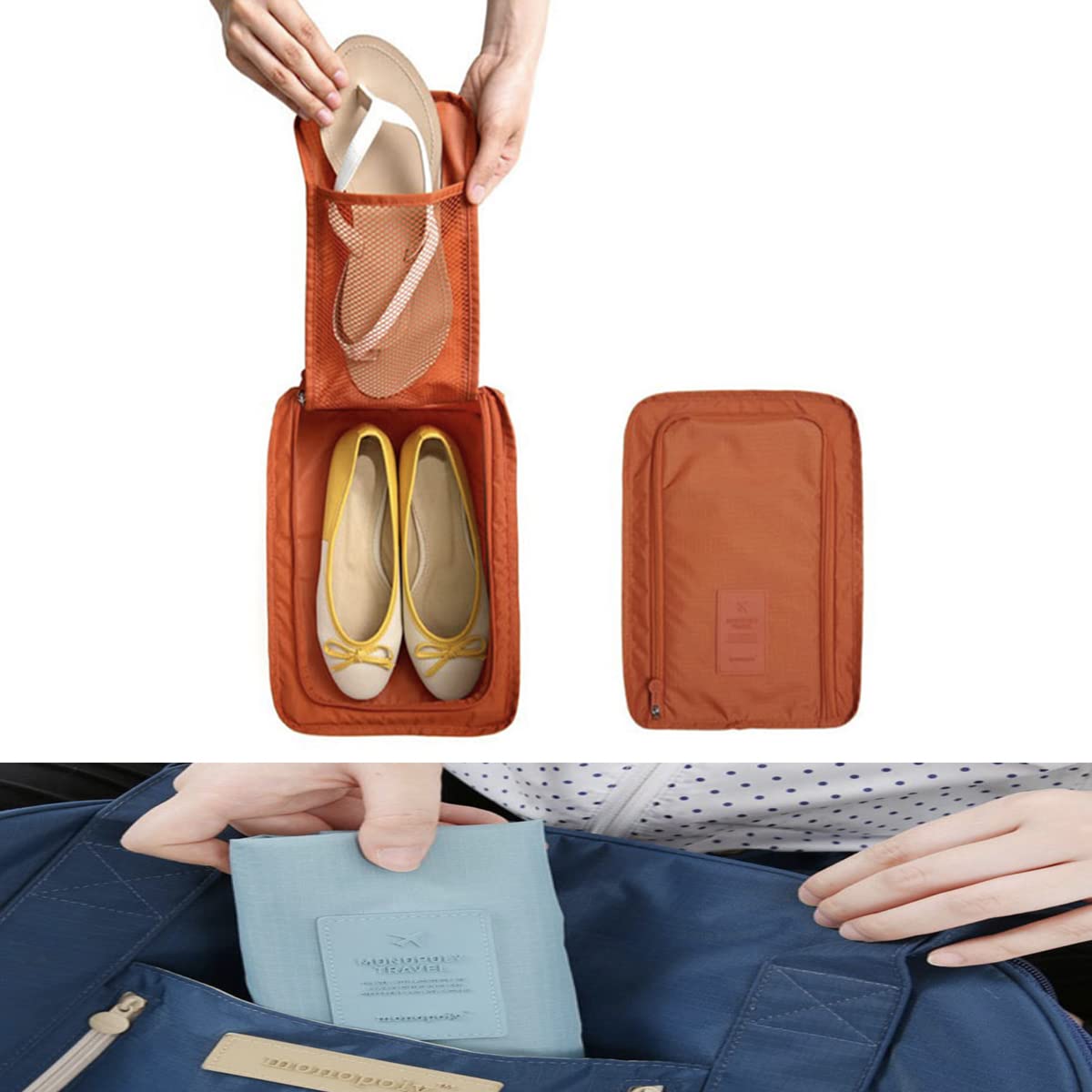 Forreen 6-Piece Travel Shoe Organiser - Portable, Dustproof & Waterproof Shoes Storage Bags with Handle