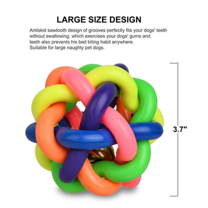 Ball Dog Toy Colorful Dog Ball with Bell Pet Smarter Interactive IQ Toys