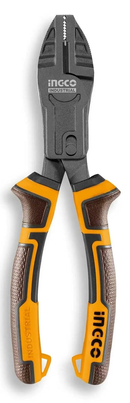 INGCO Combination Pliers, 7-inch/180mm, Energy Saving 65%, Nail Holder, Spanner, Deburring Functions