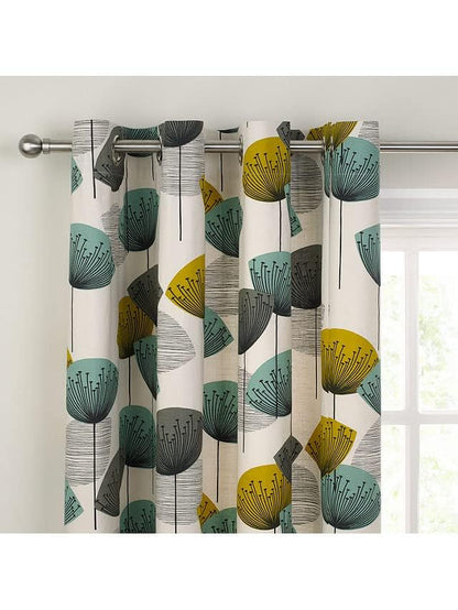 Linen Velvet Sabia Curtains-Modern Multi Colour Sheer Design-Steel Grommets -1 Piece