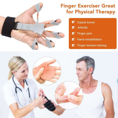 2 PCS Hand grip enhancer: adjustable finger exerciser and finger stretcher; rock climbing grip strength trainer to relieve arthritis 2023 New Finger Flexion Extension Training (BLACK)
