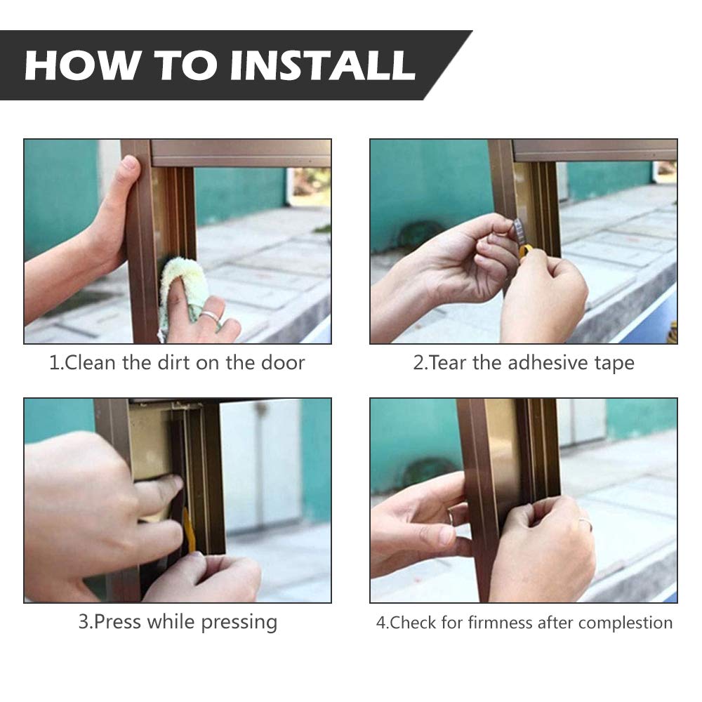 33Feet Long Weather Stripping for Door,Insulation Weatherproof Doors and Windows Seal Strip,Collision Avoidance Rubber Self-Adhesive Weatherstrip,2 Rolls(Black)