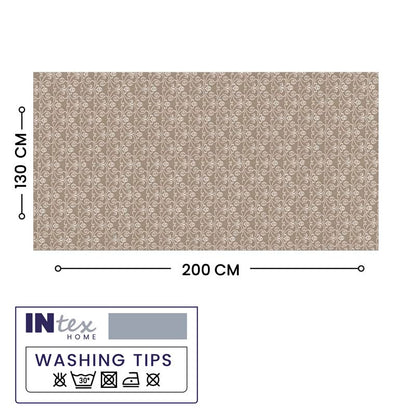 INtex Home Linen-Look Tablecloth, Elegant Meadow Breeze Printed Design, Wrinkle-Resistant Fabric for Dining Room Occasions Events and Everyday Use, 1 Piece - 130 x 200 cm - Petrol Blue