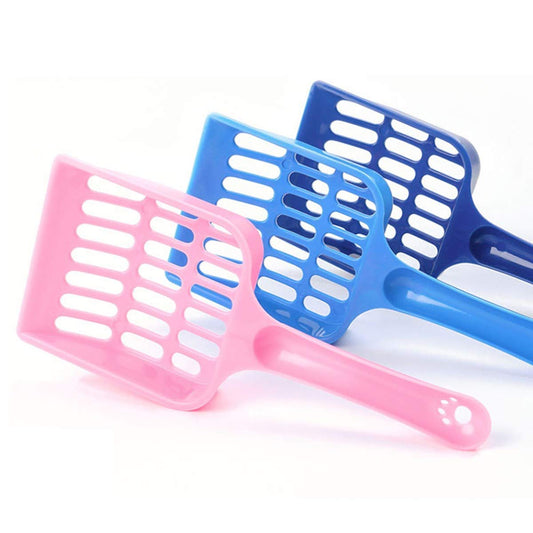 NA Plastic Litter Shovel Cleaning Scoop Tool (Pink, Light Blue, Dark Blue) - Pack of 3