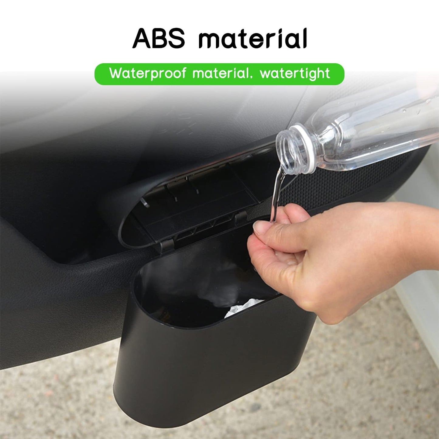 Miytsya 1 PC Car Trash Can with Lid, Multifunctional Folding Car Dustbin Garbage Organizer Holder, Leak-Proof Hanging Mini Trash Can Containers, Suitable for Cars, Homes, Offices (Black)