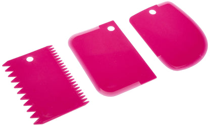 1 PCS Pastry Butter Scraper Cutter Baking Cake Decorating Tools 3-piece-Rose Red