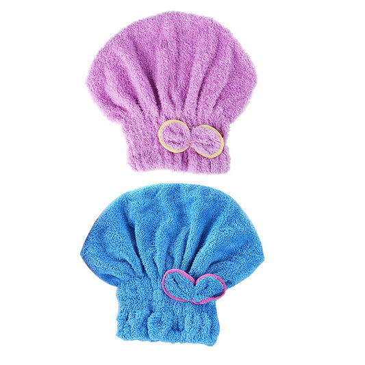 2 Pcs Microfiber Hair Drying Towels, Ultra Absorbent Hair Drying Cap Bowknot Hair Turban Towel for Women Adults or Girls to Dry Hair