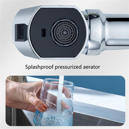 P PIPITA New Waterfall Kitchen Faucet, 3 In 1 360° Rainfall Kitchen Sink Faucet, Multi Function Faucet for Washing Vegetable Fruit, Anti-Splash Device for Kitchen, Bathroom,Silver