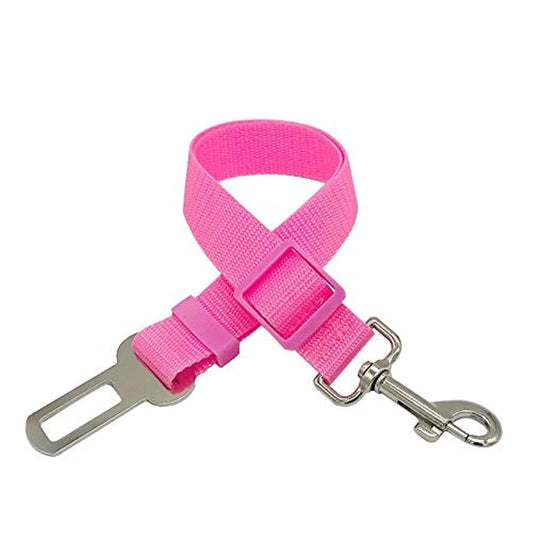 XIUasobo Pet Dog Cat Seat Belt Travel Clip Strap Leads Safety Adjustable Car Harness Universal Harness Leash Products (Color : Pink)