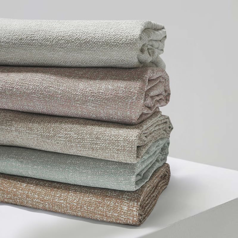 INtex CURTAINS HOUSE Natural Linen Semi-Sheer Window Drapes, Light-Filtering Privacy Curtains for Bedroom and Living Room, Steel Grommets, 2 Panels Cafe 130W x 265L