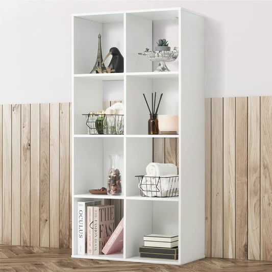 Cube Storage Organizer Shelf, Bookcase with Back Panels and Exterior Edge, Versatile Room Divider, Multi-Cube Options, Modern and Sturdy Shelving (Rustic Grey Oak)