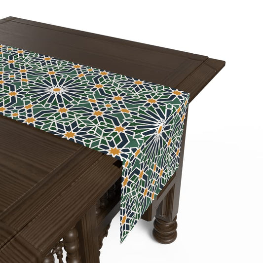 Islamic Unique Adden Velvet Runner, a Plush Decorative Centerpiece with a Garden-Inspired Pattern, 35x140 cm, Multicolor, a Beautiful Table Scarf for Festive Home Decor