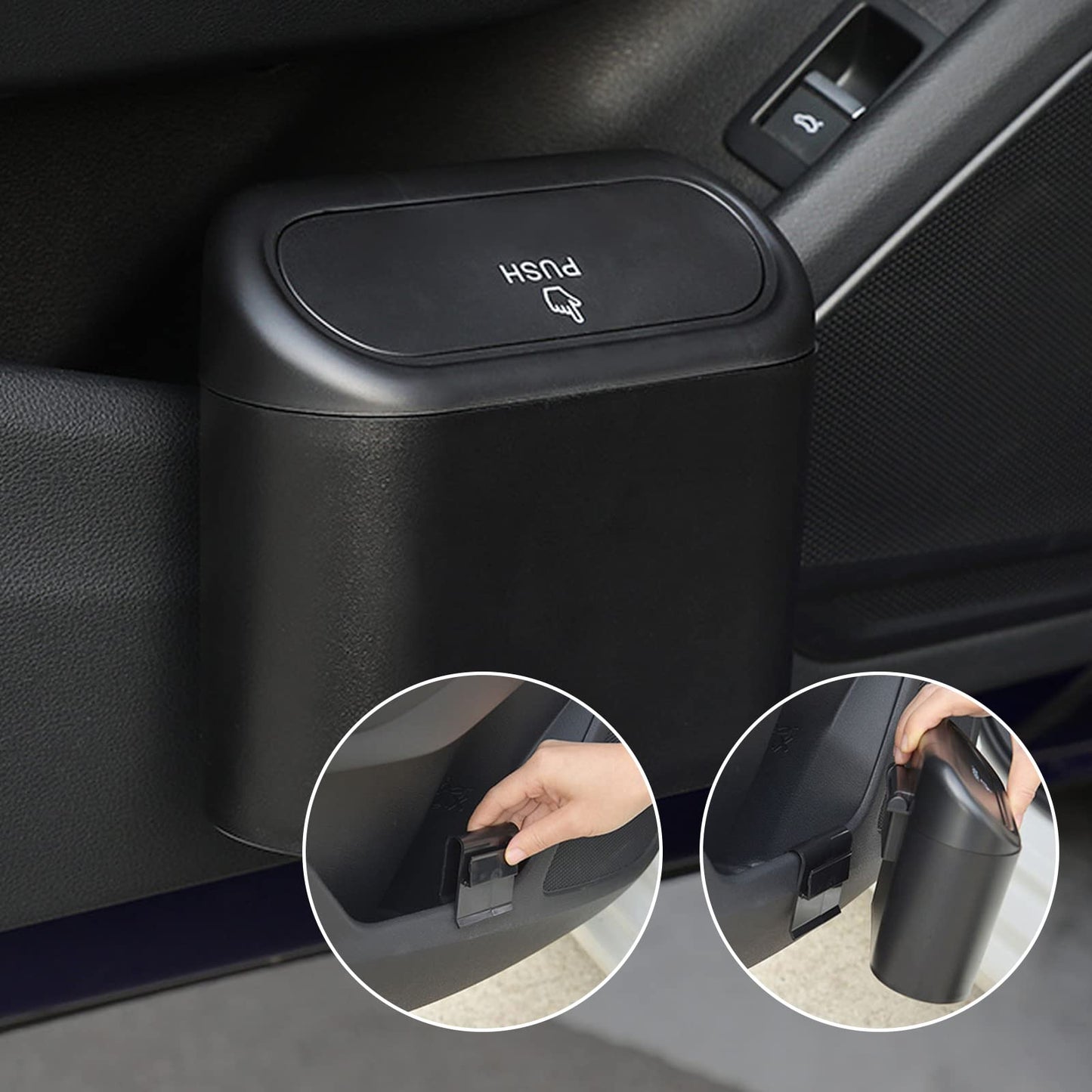 kingsea Car Trash Can,Vehicle Mini Garbage Can Leakproof Garbage Organizer Hanging Storage Box for Auto Front Back Seat Accessories,Home,Office (2)