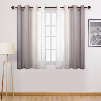 Modern Design Voile chiffon Curtains - Gradient colours- steel Grommets - 2 pieces - for living rooms and bedrooms