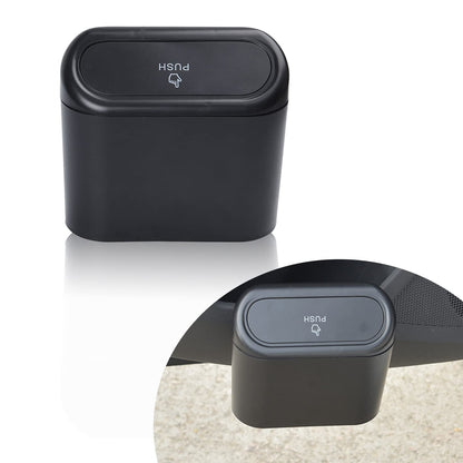 Miytsya 1 PC Car Trash Can with Lid, Multifunctional Folding Car Dustbin Garbage Organizer Holder, Leak-Proof Hanging Mini Trash Can Containers, Suitable for Cars, Homes, Offices (Black)