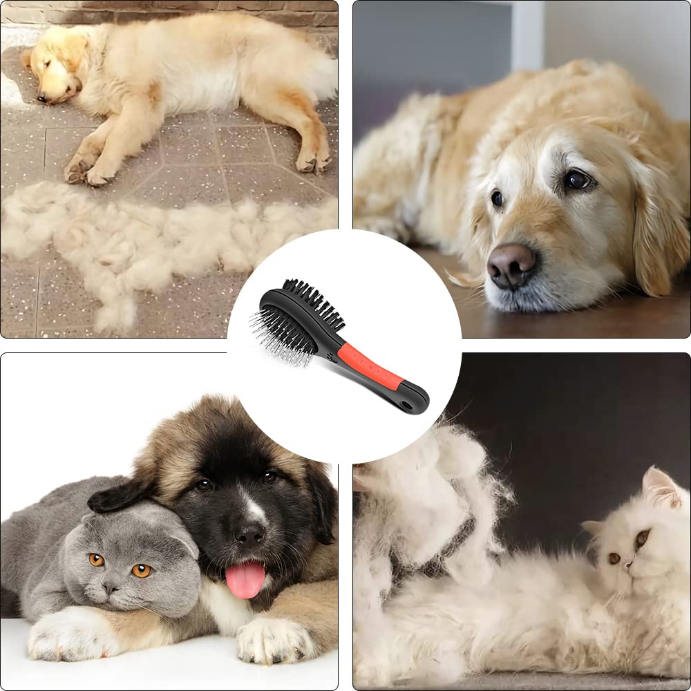 Ubitree Professional Double Sided Pin and Bristle Pet Brush for Cats Dogs, Pet Grooming Comb Cleans Pets Shedding & Dirt for Short Medium or Long Hair