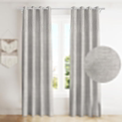 Natural Linen Curtains & Drapes with Steel Grommets, providing Semi-Sheer privacy and Light Filtering for Bedroom-Living Room. 2 Pieces