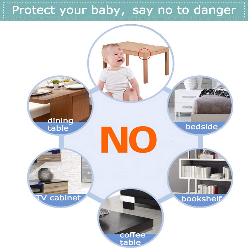 20-Pieces Safety Corner Protectors Guards for Baby Proofing, Soft Edge Cushion for Furniture, Easy to Install, Transparent, 4 x 4 x 1.5 cm