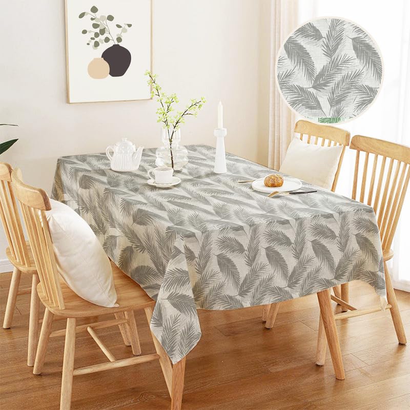 INTEX HOME Linen Velvet Table Cloth, Bella Leaf Pattern, Premium Soft Fabric, 130W×130L CM, Turquoise, Elegant Dining and Living Room Decor, Durable Protection for Daily Use and Special Occasions