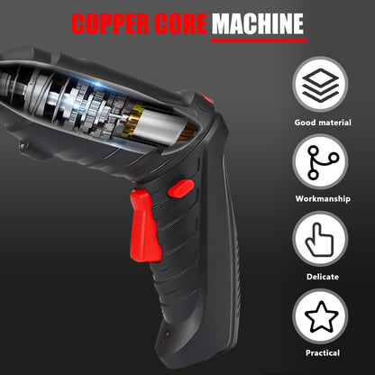 4.2 V Cordless Screwdriver, 3.5 Nm Small Cordless Screwdriver Set with 47-Piece Accessories (LED Light, USB Charging Cable and Case), Mini Electric Battery Screwdriver, Black Battery Drill for Screws,