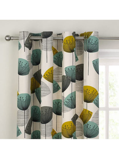Linen Velvet Sabia Curtains-Modern Multi Colour Sheer Design-Steel Grommets -1 Piece