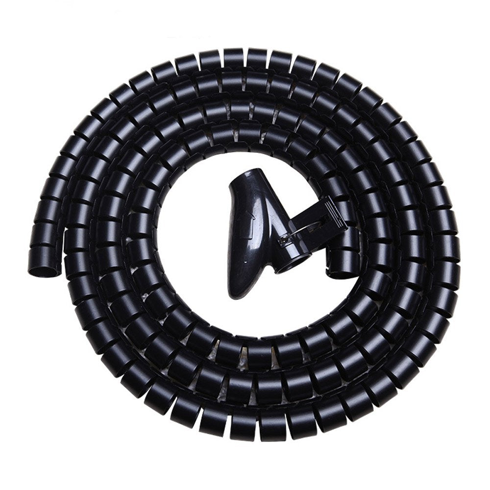 Cable Bundler Organizer Flexible & Expandable Cable Management Sleeve Coiled Tube Cable Collector- Dia. 0.87 Inch 9.5 Foot Length