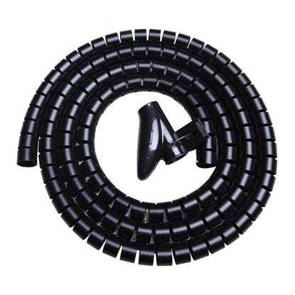 Cable Bundler Organizer Flexible & Expandable Cable Management Sleeve Coiled Tube Cable Collector- Dia. 0.87 Inch 9.5 Foot Length