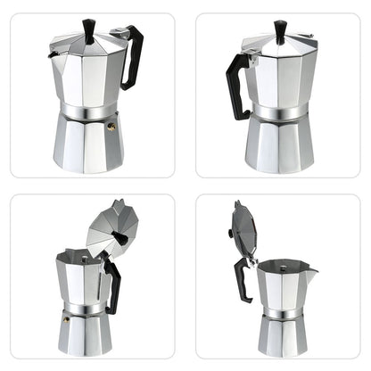 3-Cup Aluminum Espresso Percolator Coffee Stovetop Maker Mocha Pot for Use on Gas or Electric Stove, 2724713571609