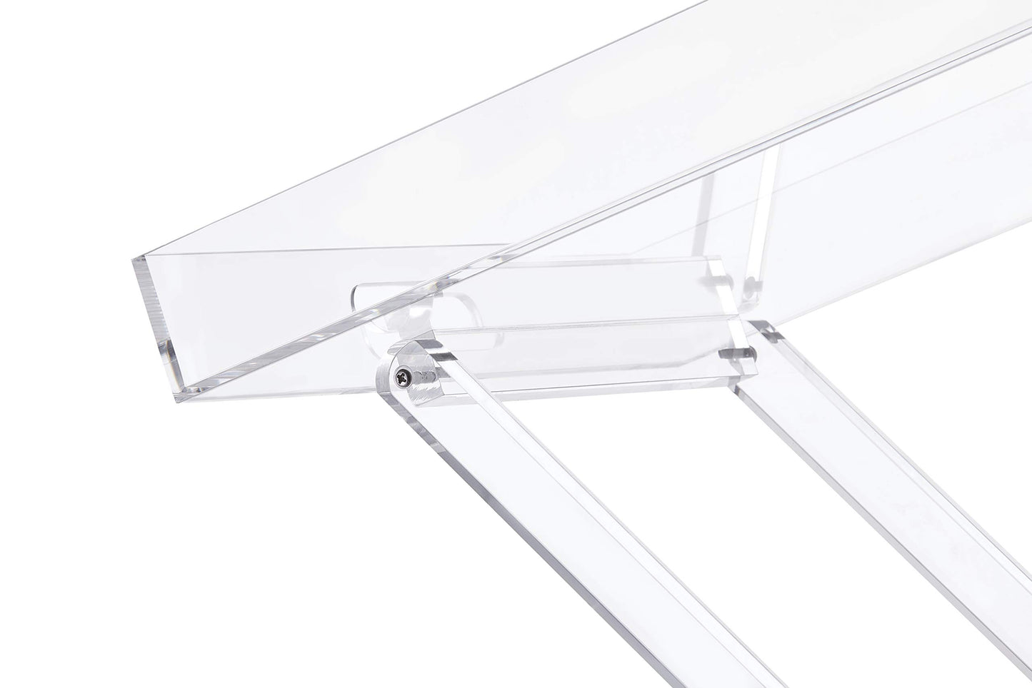 Acrylic Folding Tray Table, Modern Clear Side and End Table, Space-Saving Foldable Design, Perfect for Living Room, Bedroom, Office or Event Use, 48 x 33 cm Surface, 58 cm High, Clear