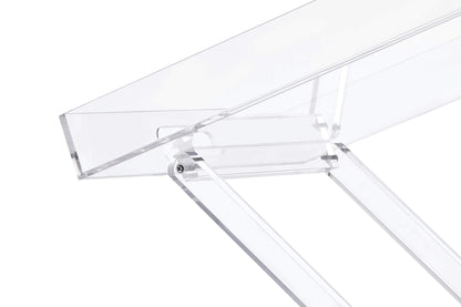Acrylic Folding Tray Table, Modern Clear Side and End Table, Space-Saving Foldable Design, Perfect for Living Room, Bedroom, Office or Event Use, 48 x 33 cm Surface, 58 cm High, Clear