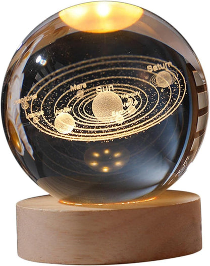Wari Bright Space 3D Crystal Ball LED Table Lamp (Solar System)