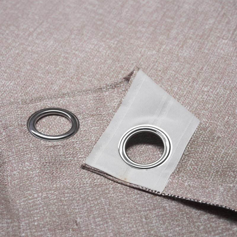 INtex CURTAINS HOUSE Natural Linen Semi-Sheer Window Drapes, Light-Filtering Privacy Curtains for Bedroom and Living Room, Steel Grommets, 2 Panels Cafe 130W x 265L