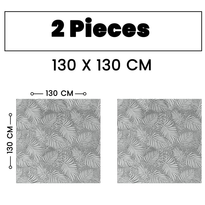 INtex HOME Analia Linen Tablecloth, Rectangular Dining Cover, Elegant and Durable, Soft Fabric, Easy-Care, Multi-Purpose for Home, Events, and Special Occasions, Set of 2 - Café - 130 x 130 CM