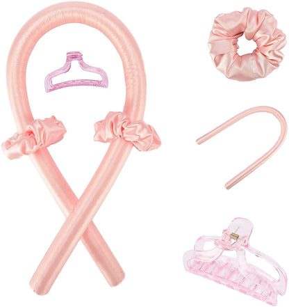 Akshved Heatless Curling Rod Headband for Long Hair, No Heat Hair Curler Rollers Set can Sleep in Overnight, Satin Curl Ribbon Hair Wrap with Scrunchie and Hair Clips Gets Natural Waves(Multi Color)