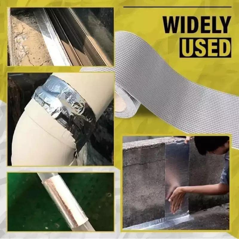 Auyuiiy Aluminum Foil Seal Strip Waterproof Butyl Rubber Adhesive To Prevent Ceiling Leaks And Gaps In Decks,Windows And Broken Tubes (1.2 mm X 2 Cm)