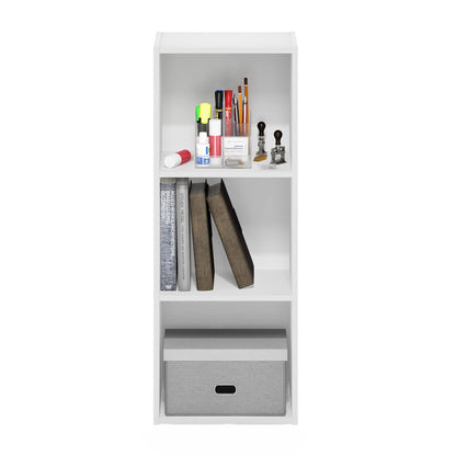 3-Tier No Tool Assembly Open Shelf Bookcase, Modern and Simple Storage Organizer in White, Easy to Assemble Bookshelf for Home, Office, or Dorm Room Use