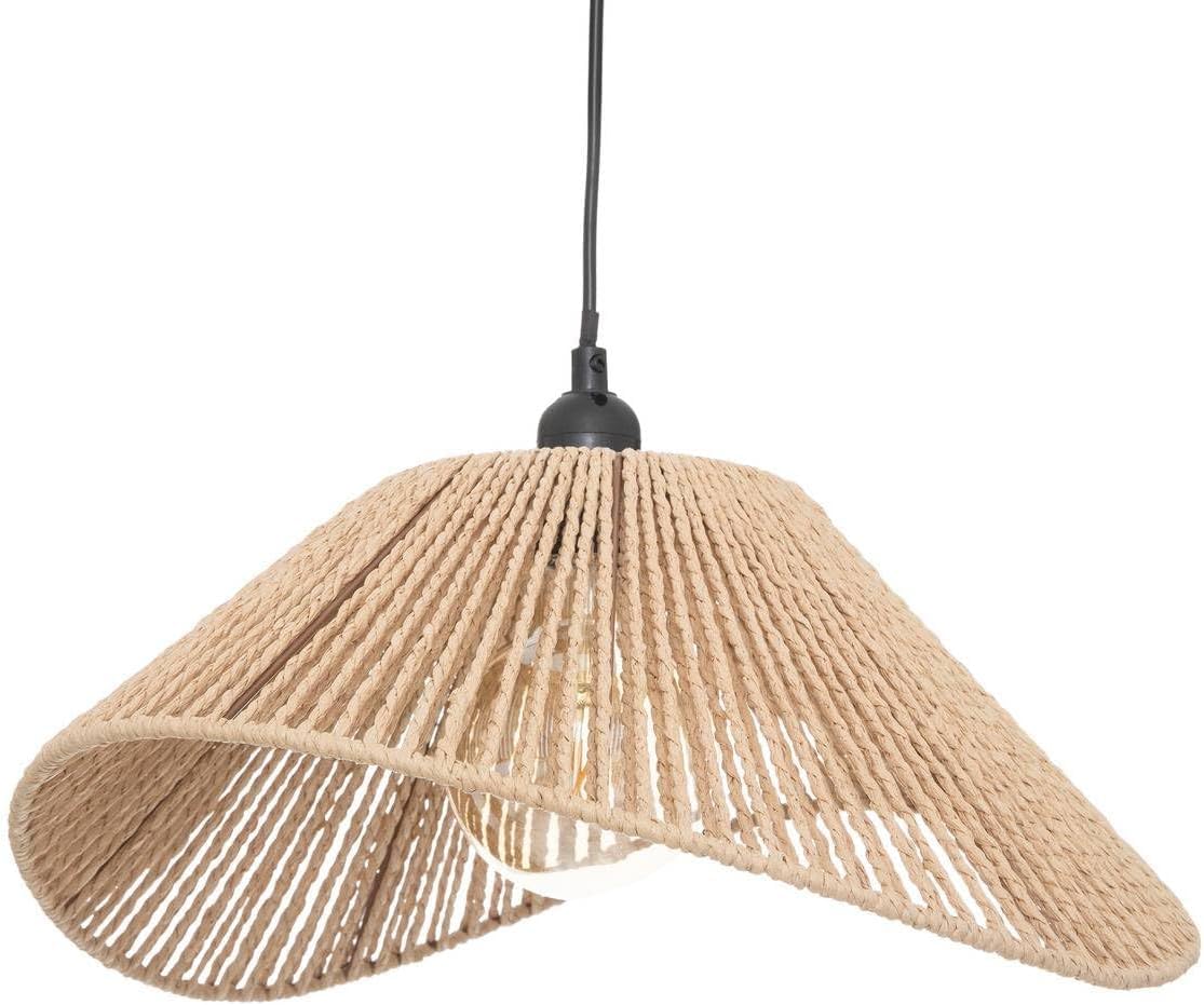 Nagafa Shop RBE1087 Bohemian Woven Chandelier, Natural Rattan Pendant Light, Organic Style Hanging Fixture for Living Room, Bedroom, and Dining Room