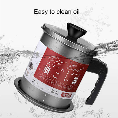 YAHUA LI Oil Strainer Pot Grease Can, Stainless, 1.7L, 6417