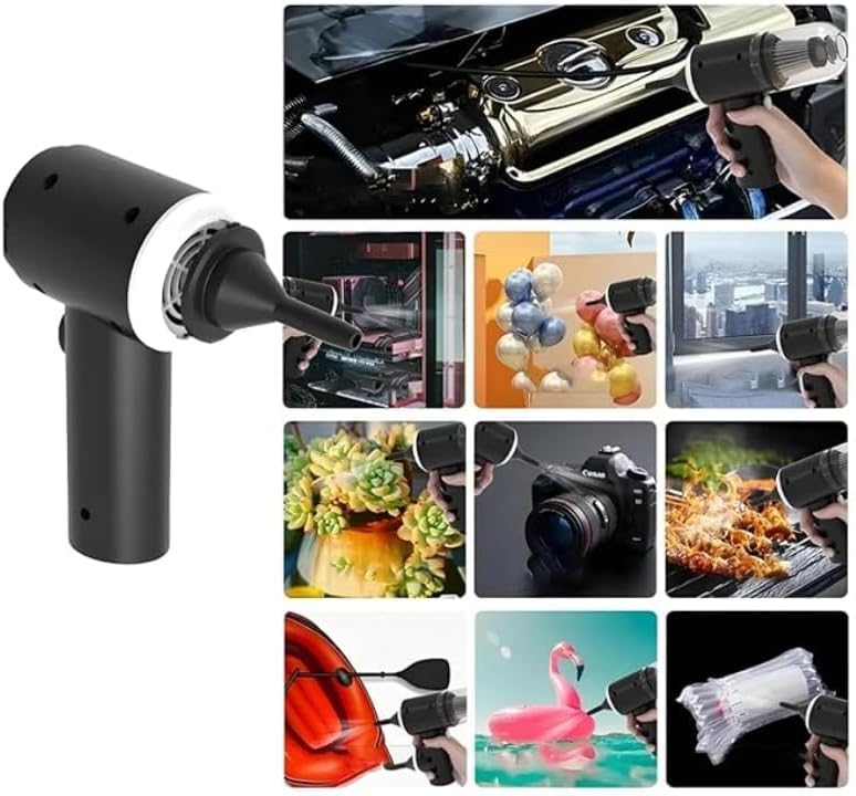 Wireless Portable Rechargeable High Power 2 in 1 Car Vacuum Cleaner With Smooth Design And Built in Led Light - Multi Color