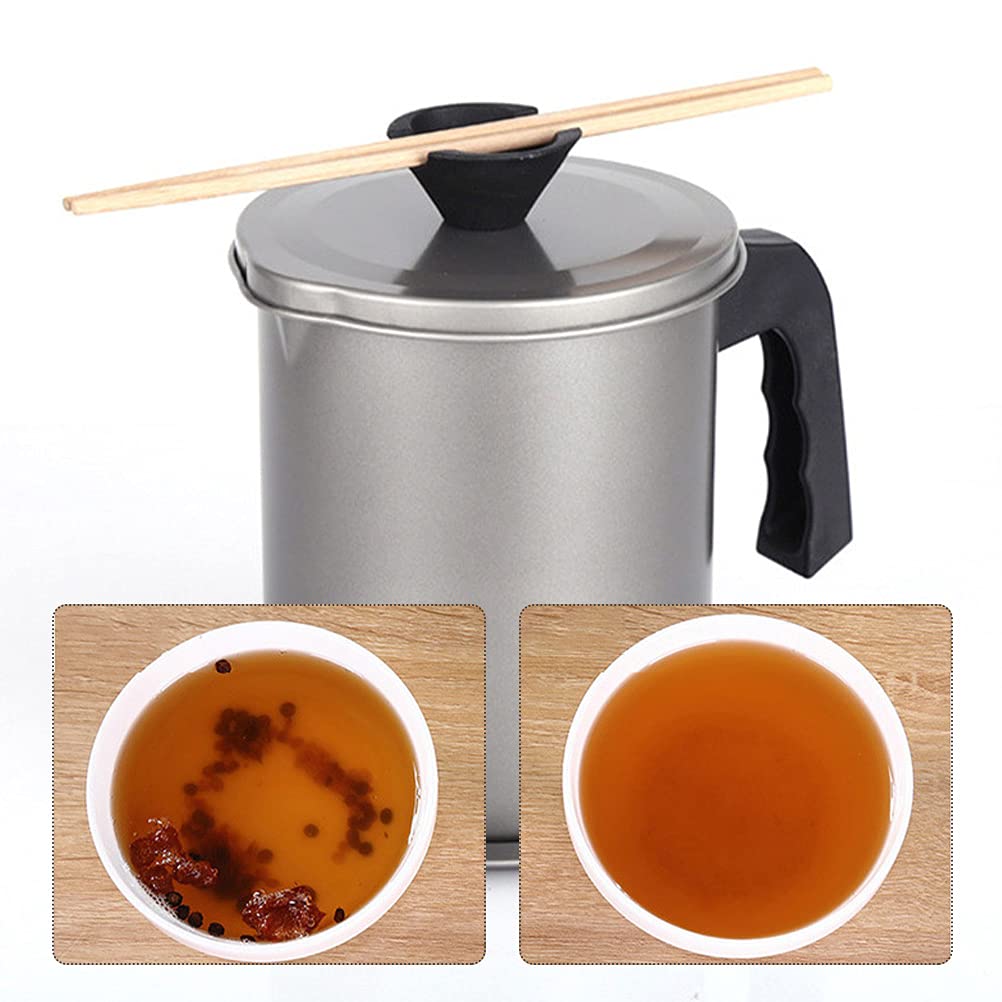 1.7L Oil Storage Grease Keeper with Filter, Oil Storage Filter, Food Oil Strainers,Grease Container