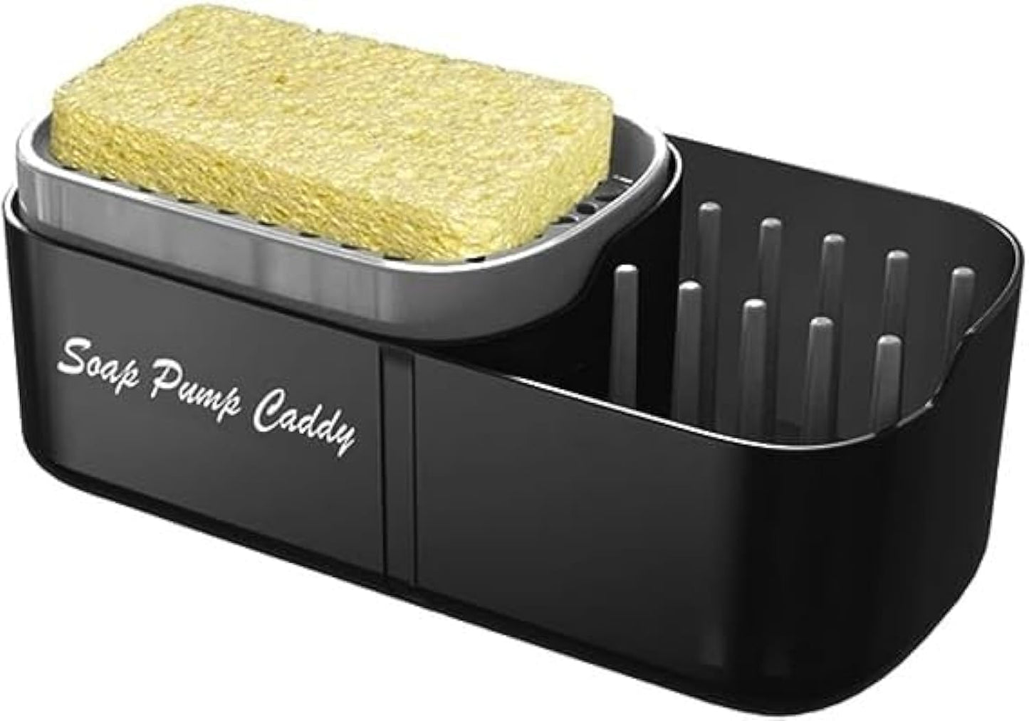 Dish soap Pump Dispenser Sink and Kitchen Caddy Organizer Set with Sponge Included. 3 in 1 Convertible Multi Storage and Holder for sponges, Scrubs, Brushes and More.