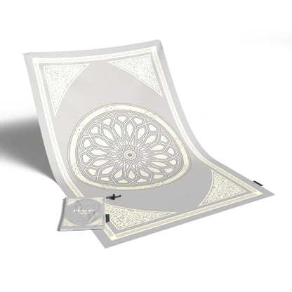 Al-Qubba Portable Prayer Mat, a Waterproof and Lightweight Foldable Travel Rug in a Convenient Pocket Size, Grey, an Ideal Companion for Daily Prayers (Salah) at the Office, Park, or on Vacation
