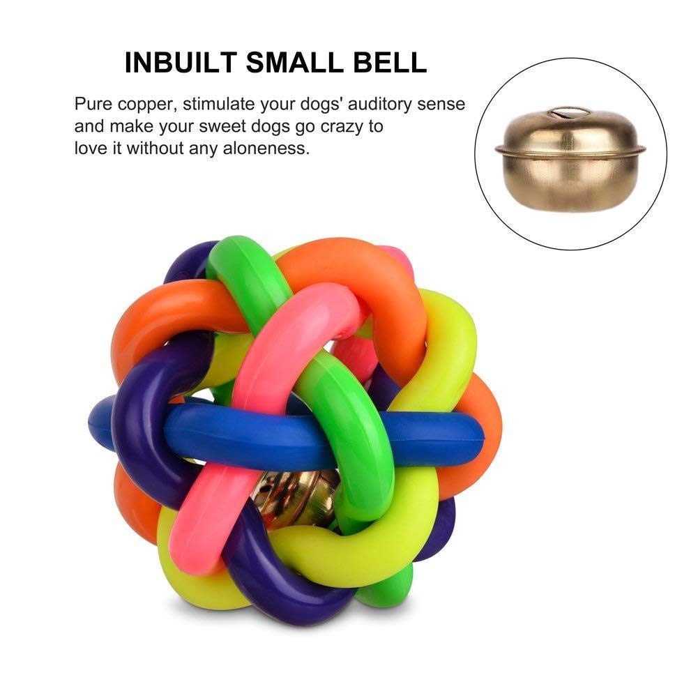 Ball Dog Toy Colorful Dog Ball with Bell Pet Smarter Interactive IQ Toys