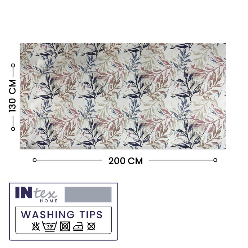 INtex Home Tablecloth, Linen Velvet Fabric, Soft Comfortable Material for Living Rooms Kitchens Bedrooms and Special Occasions, Elegant Table Cover - 130 x 200 cm - 1 Pc - Café x Warm Orange