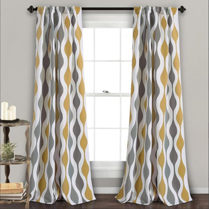 Light Filtering Window Curtain with Back Tab Design, Linen Velvet Fabric - 1 Piece