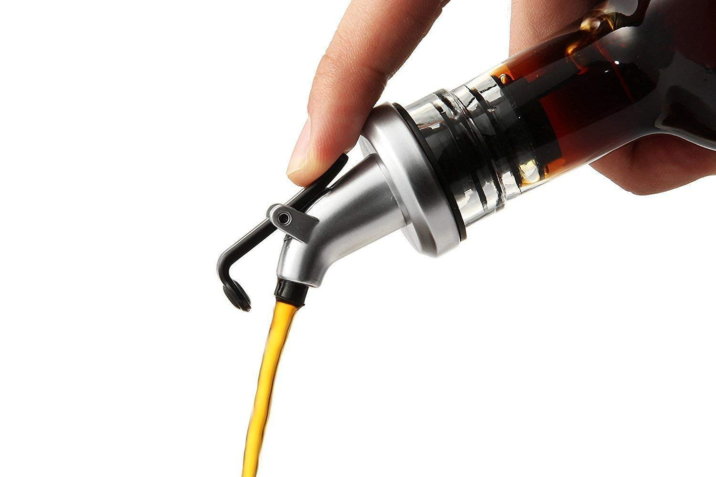 Showay Glass Oil Bottle And Vinegar Pouring Dispenser, Condiment Set, Cruet, Seasoning For Dining Table And Kitchen, Airtight And Non-Drip Bottle Stoppers, Glass - 500Ml (Pack Of 2)