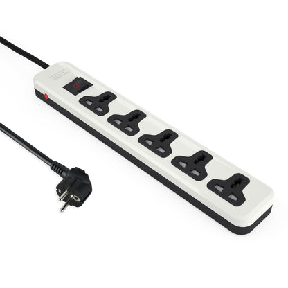 iLOCK power strip 5 universal outlets with overload switch (white)