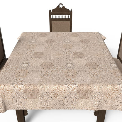 Islamic Dano Waterproof Tablecloth, a Multicolor 140x140 cm Square Table Cover of Spillproof Polyester, a Durable and Elegantly Patterned Protector for your Dining or Kitchen Table