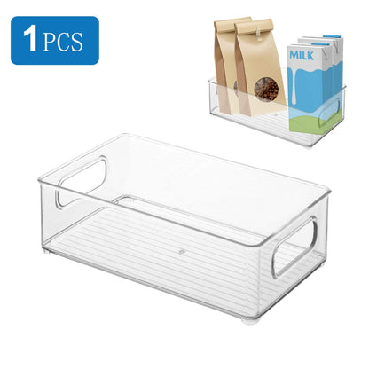 Whiteswan Refrigerator Organizer Set, Acrylic Refrigerator Bins - Stackable, Clear, Plastic, Space Saver Freezer Storage And Cabinet Organizer