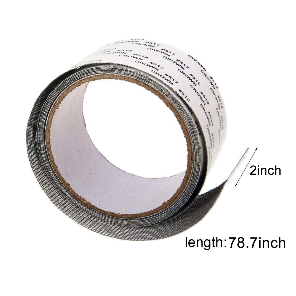 Window screen repair tape, 80 x 2inch door window screen patch repair kit, fiberglass covering mesh repair tape strong adhesive & waterproof seal for repair holes tears (grey)